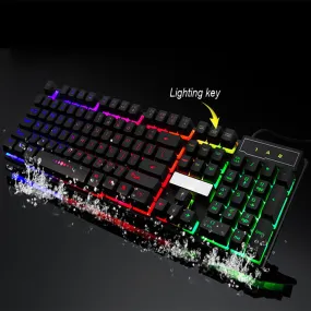 Colorful Crack LED Illuminated Backlit USB Wired PC Rainbow Gaming Keyboard