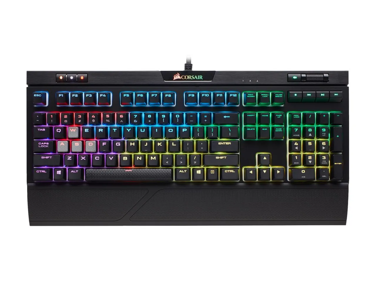 Corsair Keyboard Strafe RGB MK.2 Cherry MX Red Mechanical Gaming Keyboard with RGB LED Backlit - CH-9104110-NA