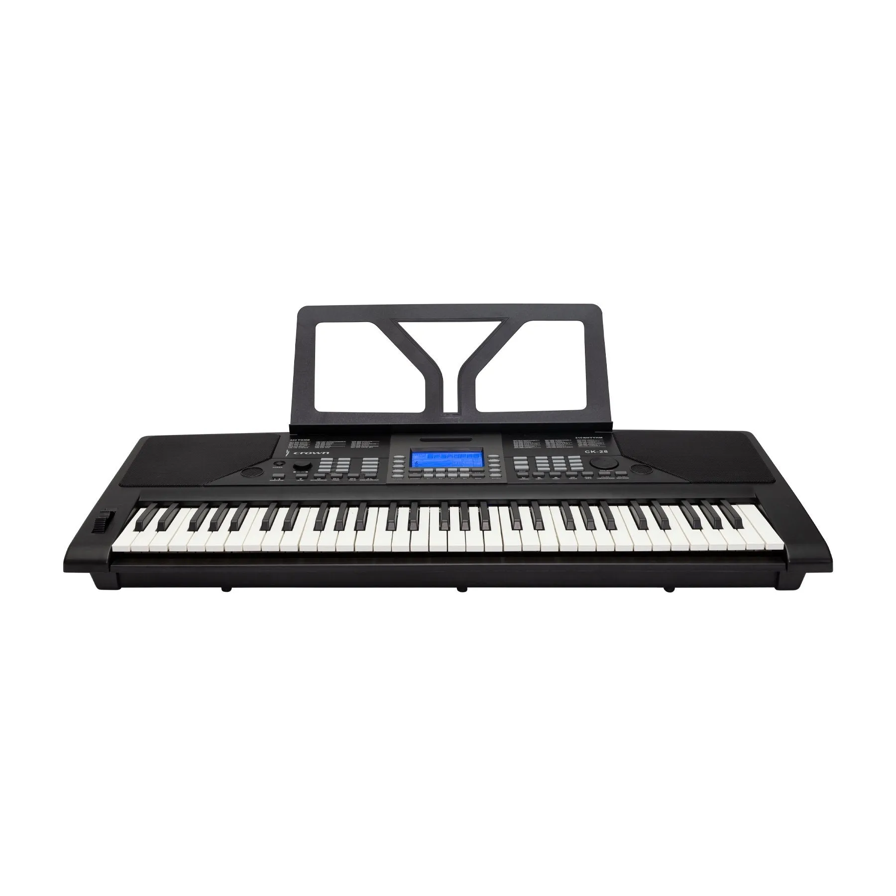 Crown CK-28 Touch Sensitive Multi-Function 61-Key Electronic Portable Keyboard with USB (Black)