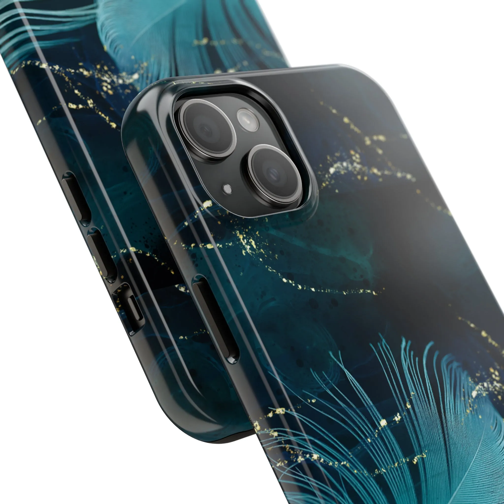 Dreamy Blue Feather design Tough Phone Case compatible with a large variety of iPhone models, Gift, Phone