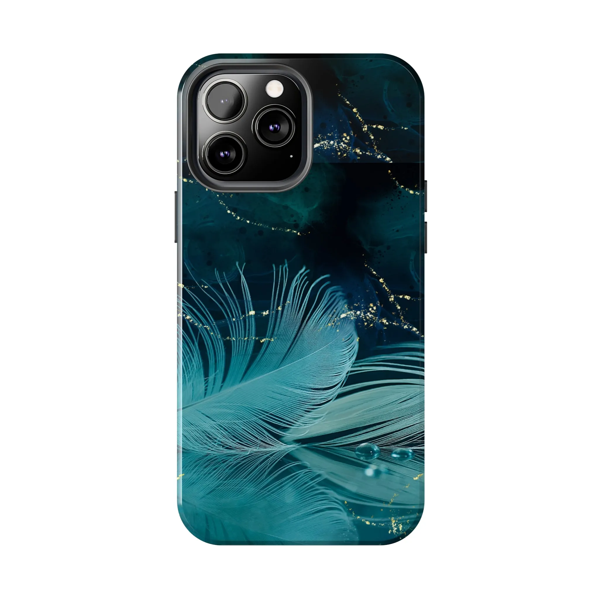 Dreamy Blue Feather design Tough Phone Case compatible with a large variety of iPhone models, Gift, Phone