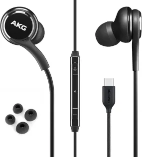 Earbuds Stereo Headphones for Samsung Galaxy S22 S21 Ultra 5G, Galaxy S20 FE, Galaxy S10, S9 Plus, S10e, Note 10, Note 10  - Designed by AKG - with Microphone and Volume Remote Type-C Connector