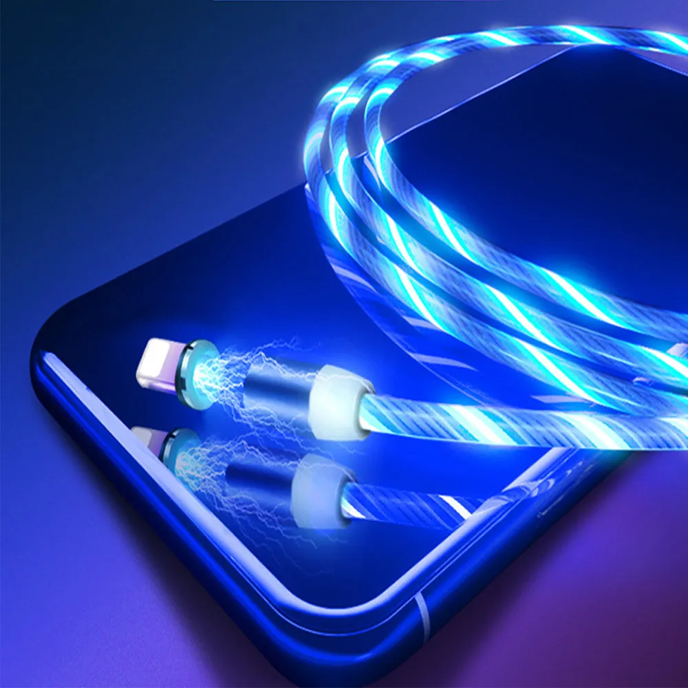 Fast Charging LED Magnetic USB Type C Cable for iPhone and Android