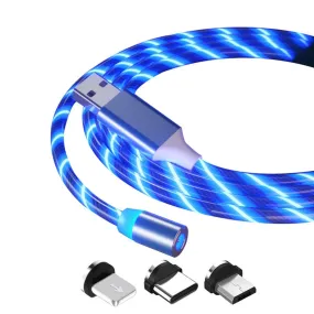 Fast Charging LED Magnetic USB Type C Cable for iPhone and Android