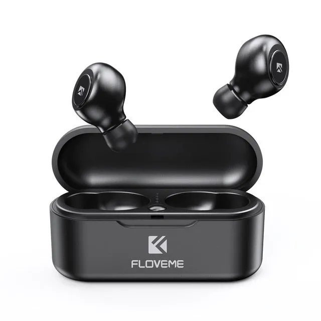 Floveme Mini Bluetooth Wireless Earphones with 3D Stereo Sound & Magnetic Charging Box