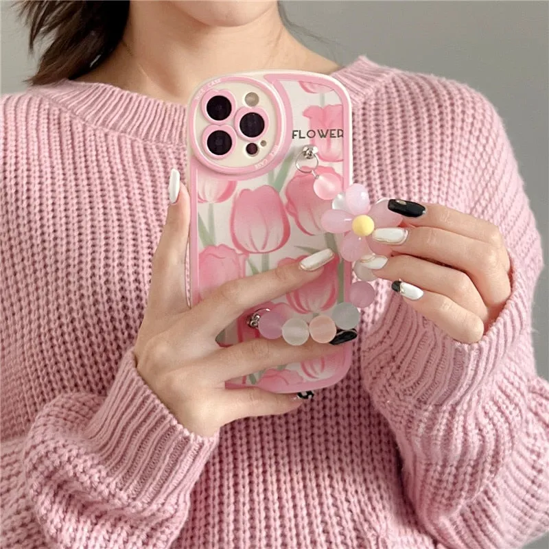 Flower & Chain Soft iPhone Case