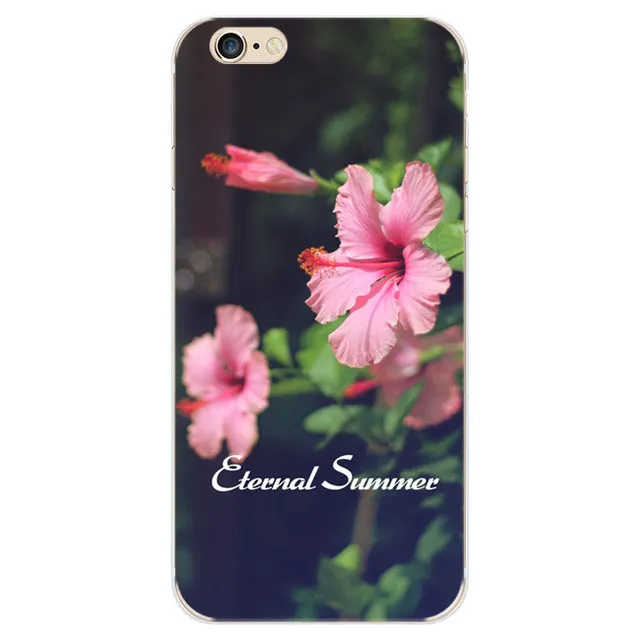 For iPhone 5 5s SE 6 6s 7 7 Plus Phone Case Elegant Beautiful Flowers Painting Soft TPU Cases Back Cover Coque For iPhone 7Plus