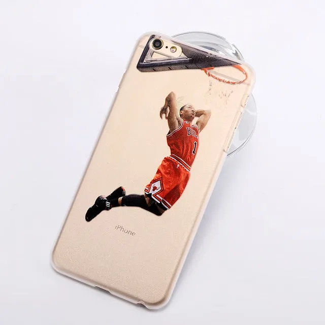 For NBA Basketball Phone Case for iphone 5 5se 6 6s 7 plus Cases Jordan 23 James Harden Curry Bryant Hard Back Cover NBA Jersey