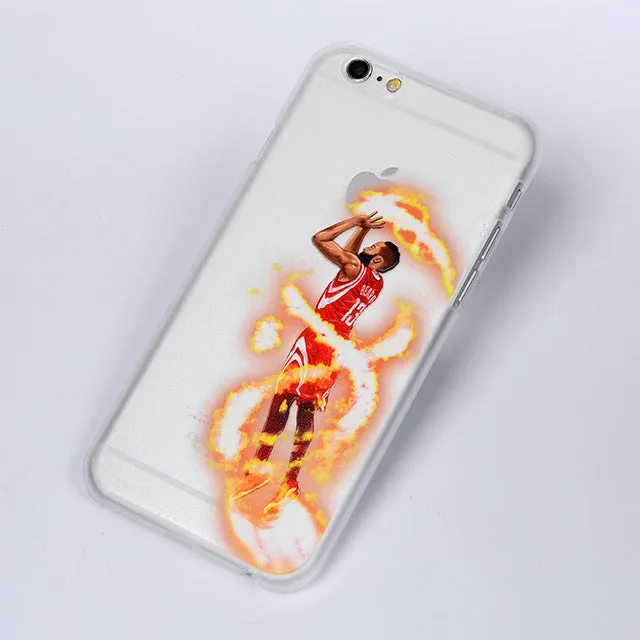 For NBA Basketball Phone Case for iphone 5 5se 6 6s 7 plus Cases Jordan 23 James Harden Curry Bryant Hard Back Cover NBA Jersey