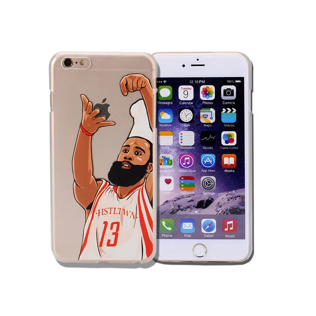 For NBA Basketball Phone Case for iphone 5 5se 6 6s 7 plus Cases Jordan 23 James Harden Curry Bryant Hard Back Cover NBA Jersey