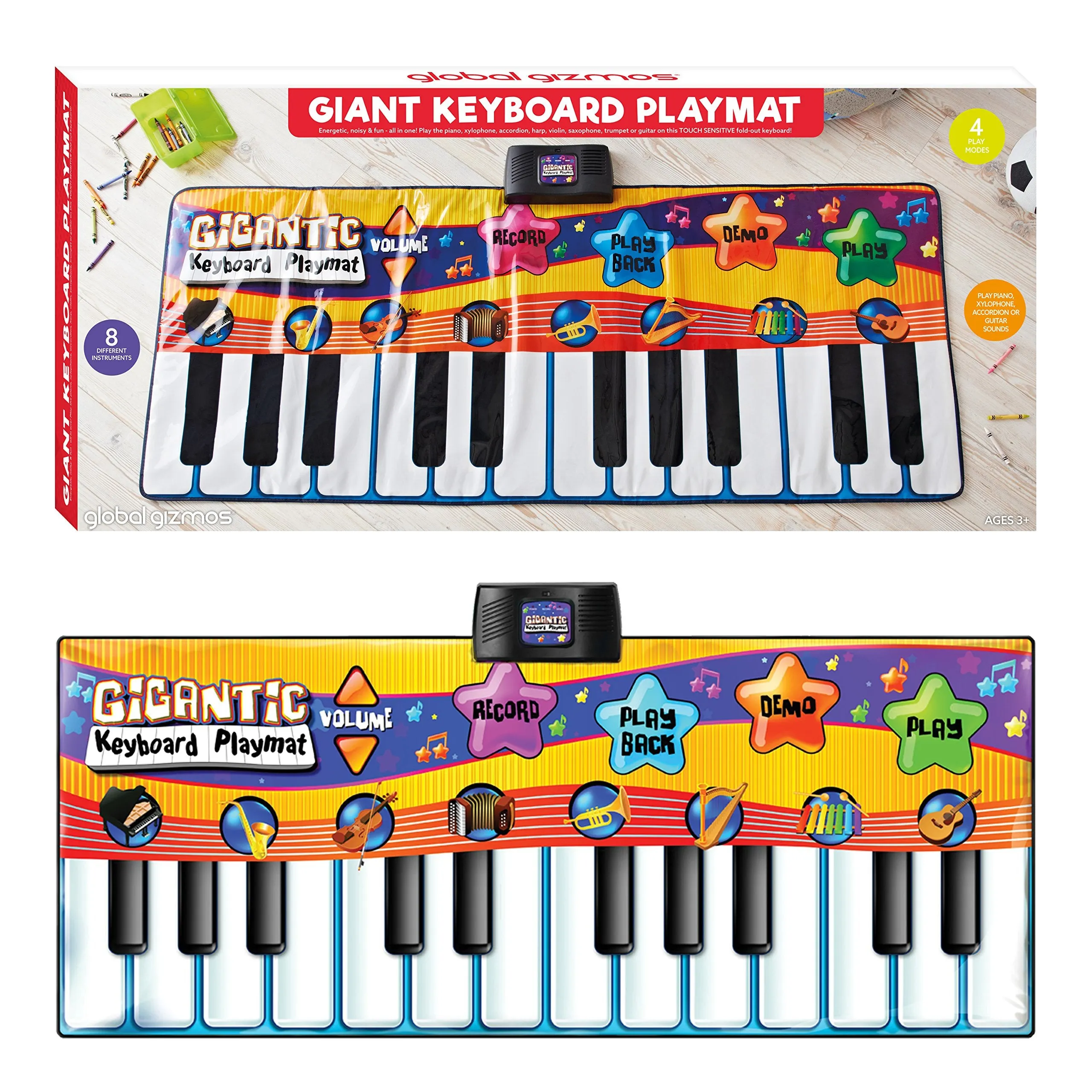 Global Gizmos Giant Keyboard Music Game Playmat ~ Kids, Fun ~ Interactive, Sounds ~ 52490