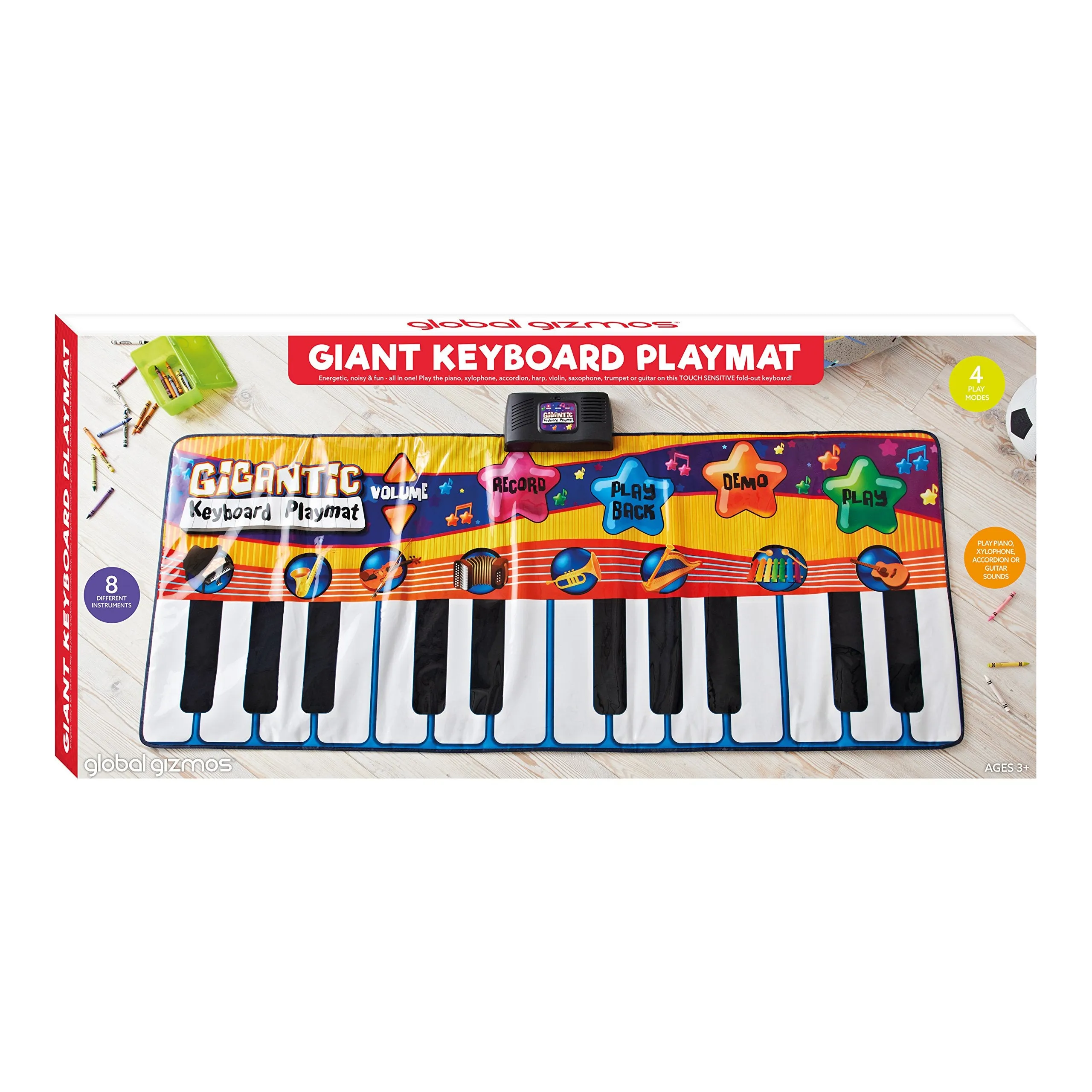 Global Gizmos Giant Keyboard Music Game Playmat ~ Kids, Fun ~ Interactive, Sounds ~ 52490