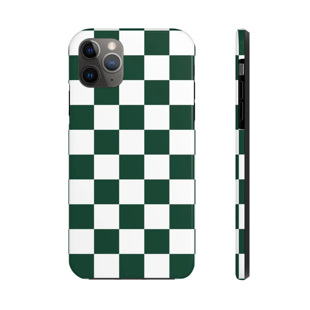 Green Checkered iPhone 14 13 Pro Max Tough Case Mate, White Check Aesthetic Iphone 12 11 Mini SE  X XR XS 8 Plus 7 Phone Cover