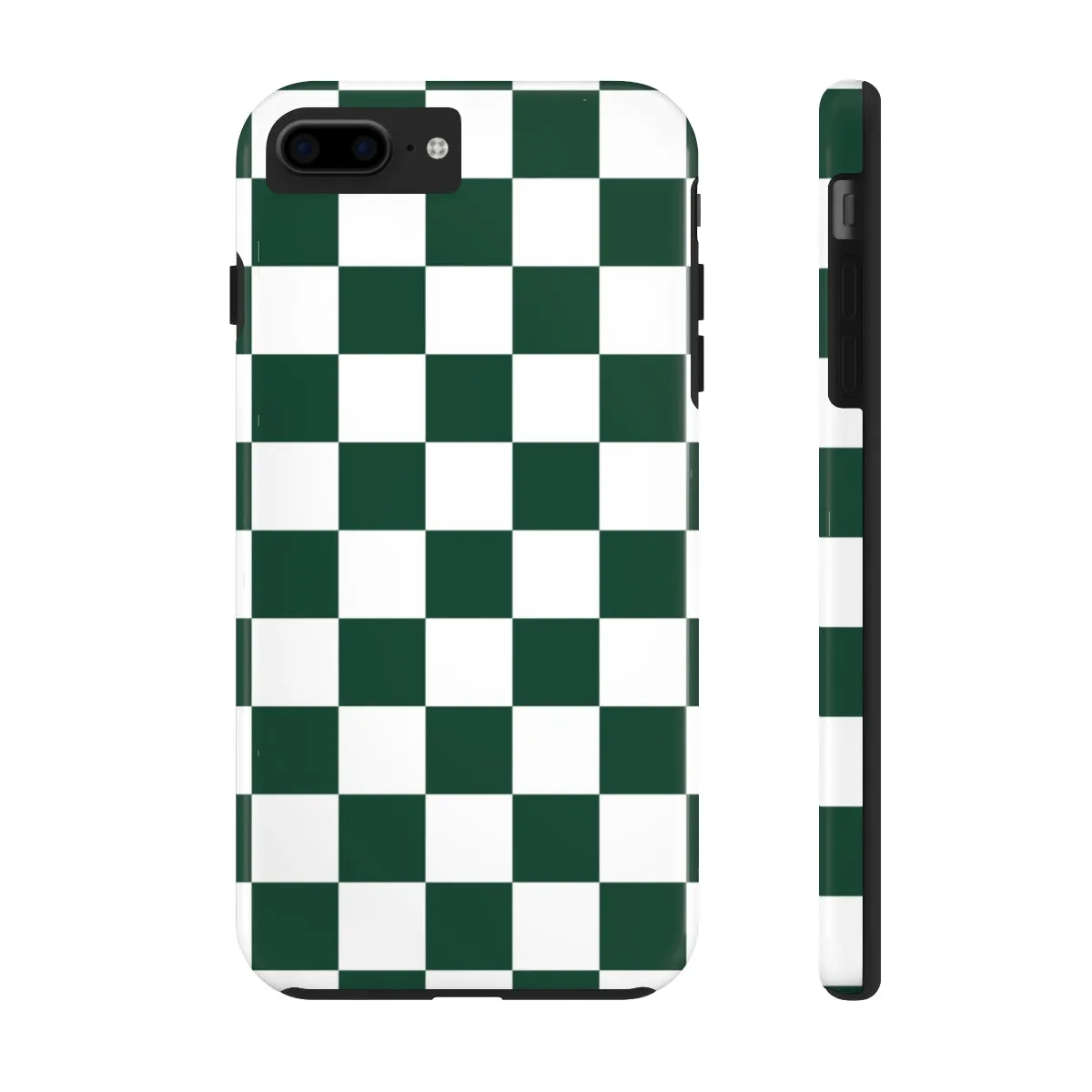 Green Checkered iPhone 14 13 Pro Max Tough Case Mate, White Check Aesthetic Iphone 12 11 Mini SE  X XR XS 8 Plus 7 Phone Cover