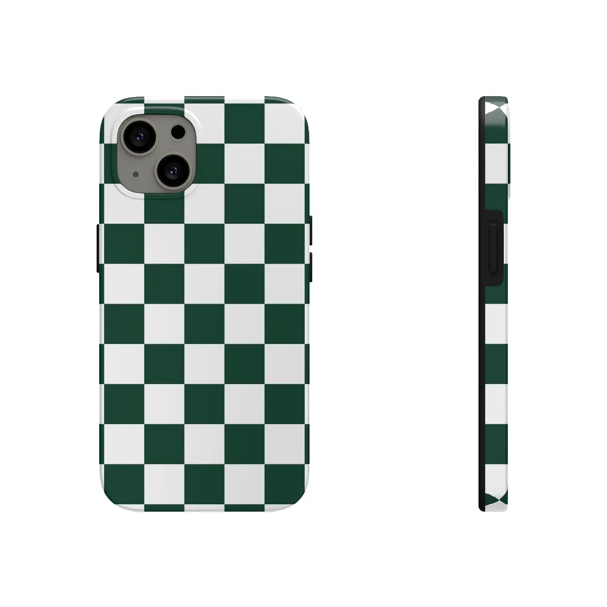 Green Checkered iPhone 14 13 Pro Max Tough Case Mate, White Check Aesthetic Iphone 12 11 Mini SE  X XR XS 8 Plus 7 Phone Cover