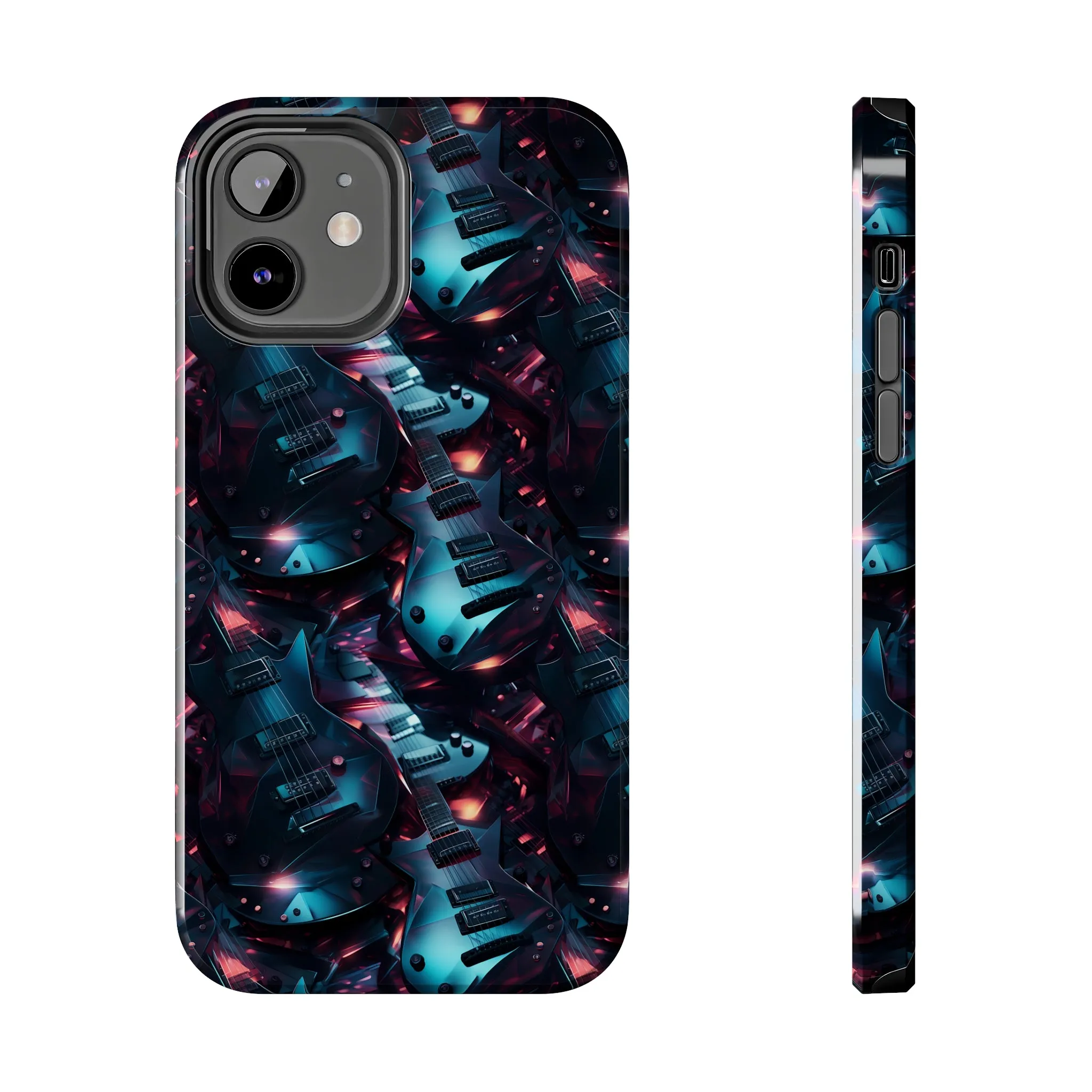 Guitar Pattern Design Tough Phone Case compatible with a large variety of iPhone models, Phone Case, Birthday Gift