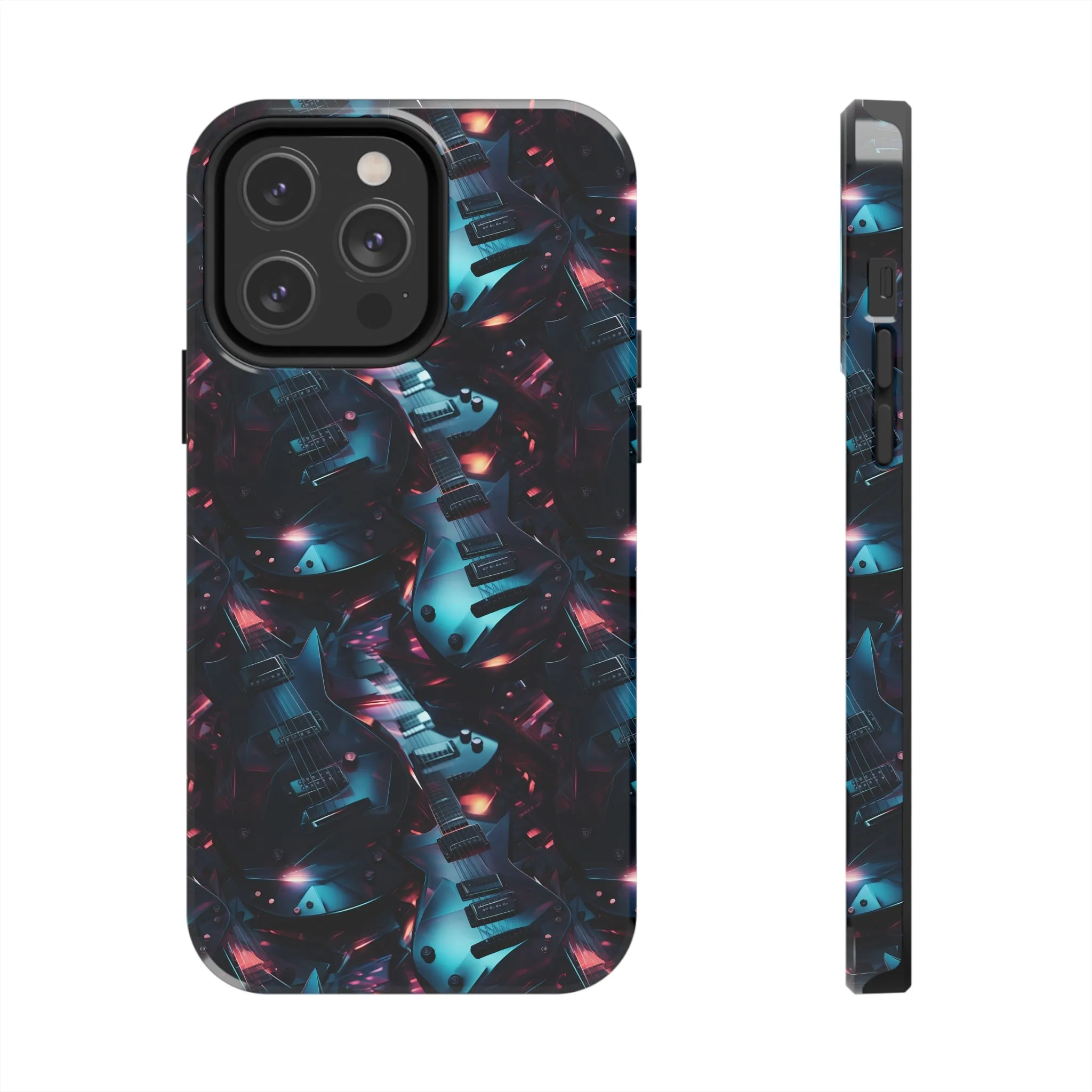 Guitar Pattern Design Tough Phone Case compatible with a large variety of iPhone models, Phone Case, Birthday Gift