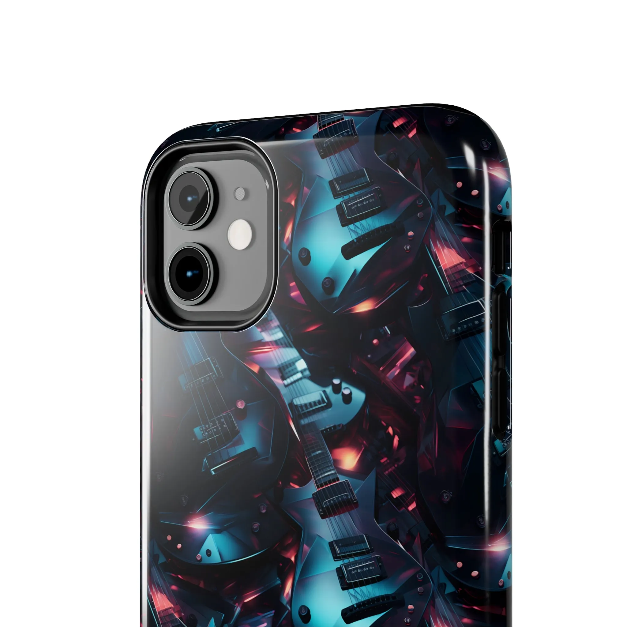 Guitar Pattern Design Tough Phone Case compatible with a large variety of iPhone models, Phone Case, Birthday Gift