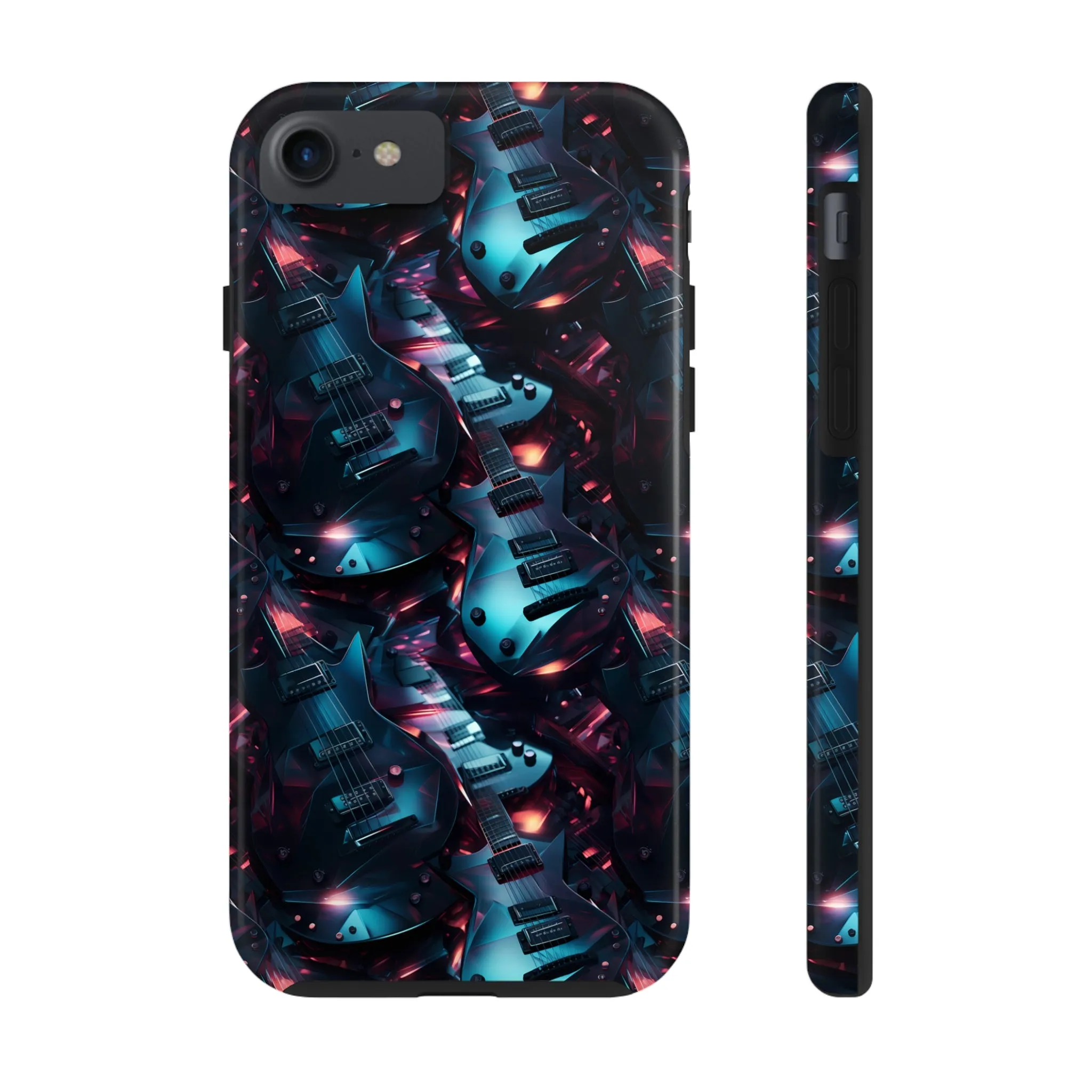 Guitar Pattern Design Tough Phone Case compatible with a large variety of iPhone models, Phone Case, Birthday Gift