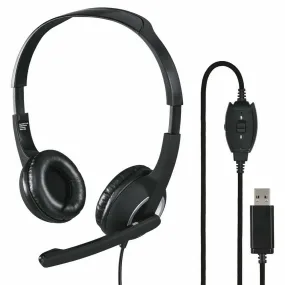 Hama HS-USB250 On-Ear Stereo Office Headset - Black | 458612