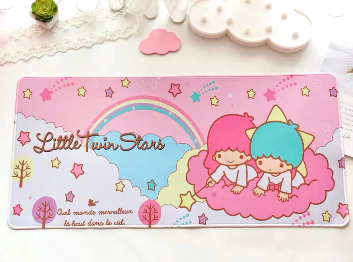 Hello Kitty My Melody Cinnamoroll The Little Twin Stars Rectangle Gaming Keyboard Mouse Pad Mat