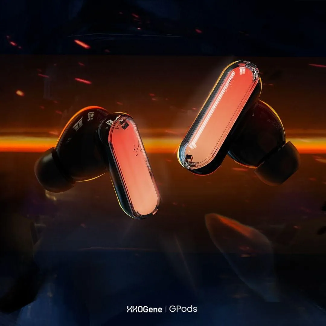 HHOGene Gpods Colorful RGB Wireless Earbuds with Light Control For IPhone And Android - GLA001 BK