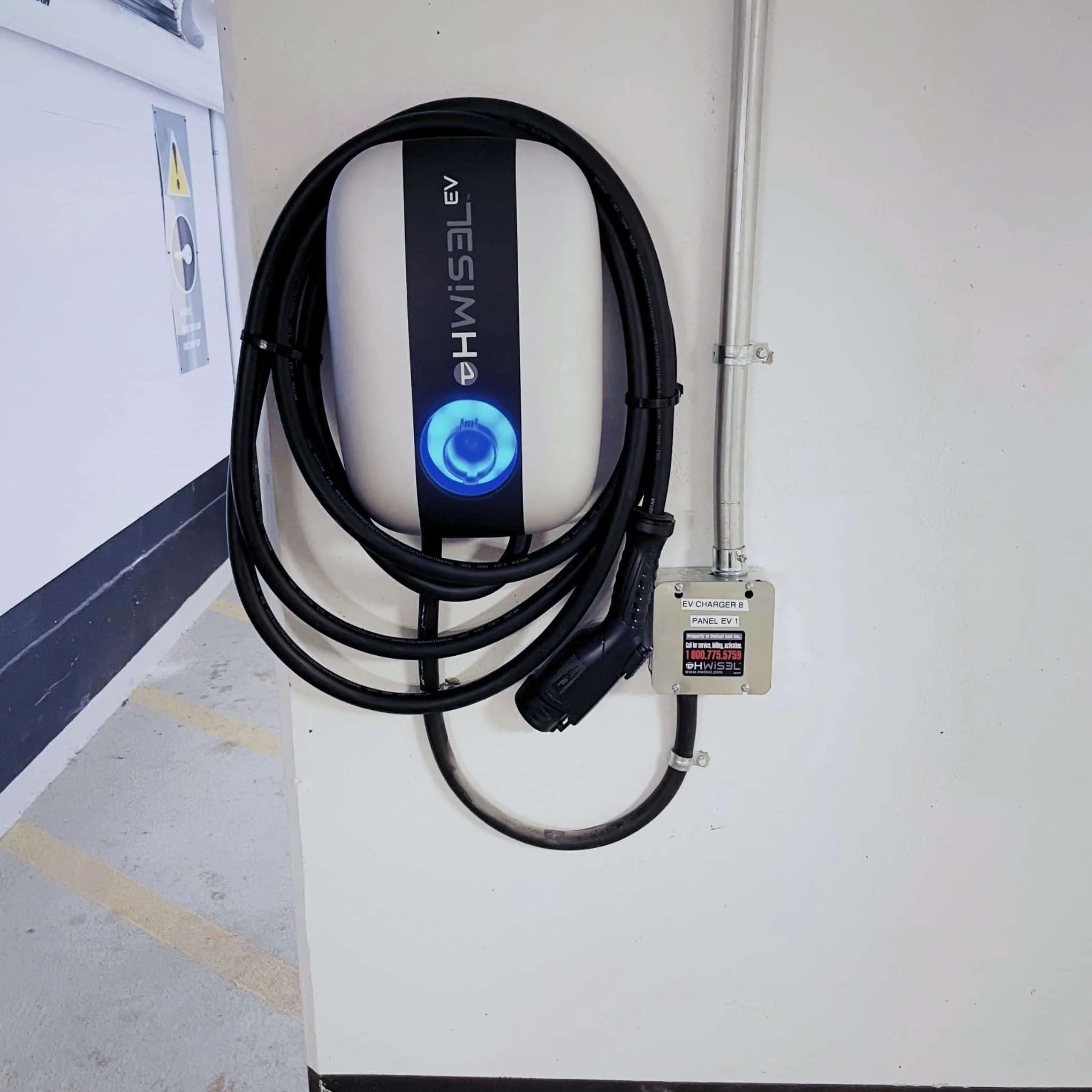 Hwisel EV Smart Commercial Charger, Level 2, 48 Amp, EVSE 11.5 kW, w/o display