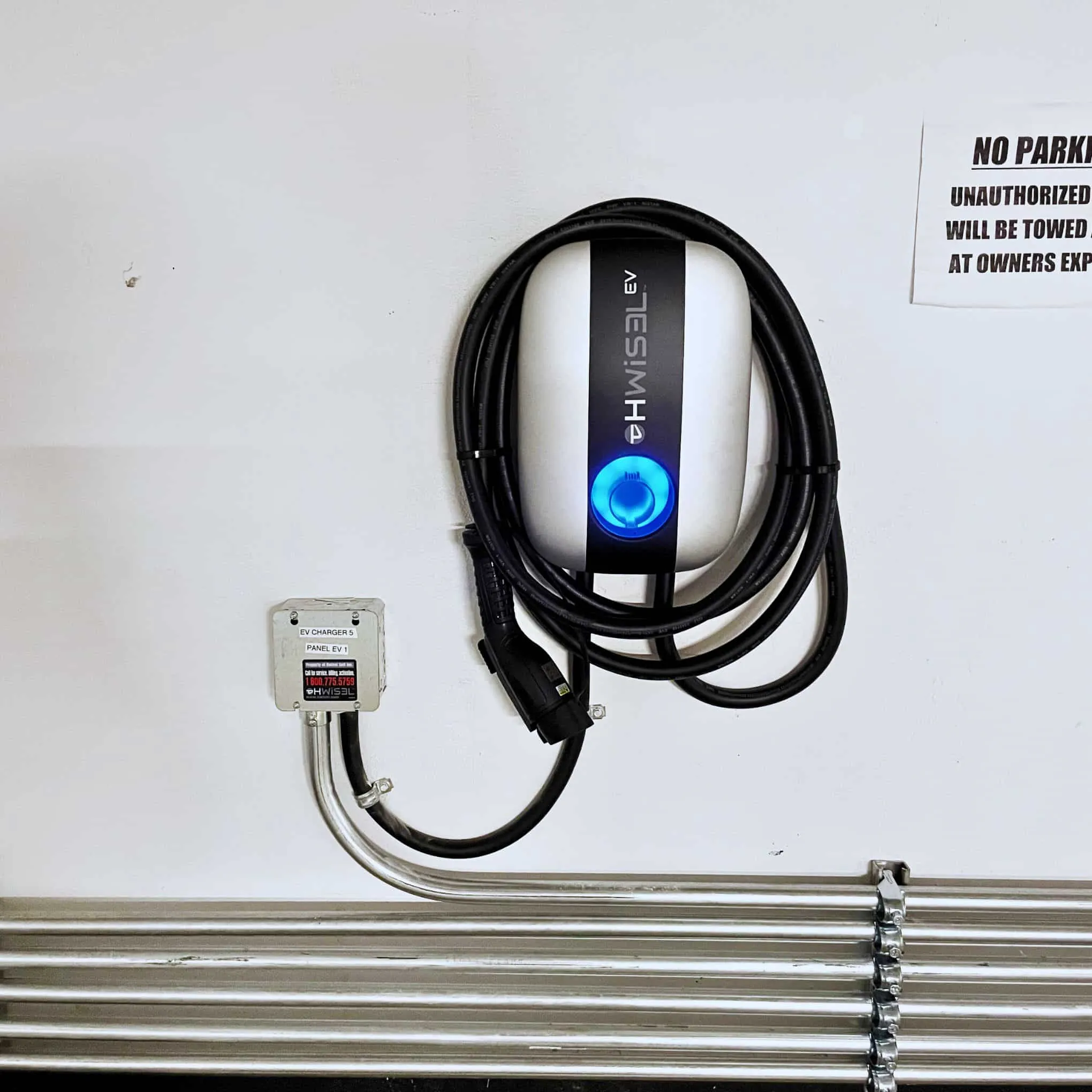 Hwisel EV Smart Commercial Charger, Level 2, 48 Amp, EVSE 11.5 kW, w/o display