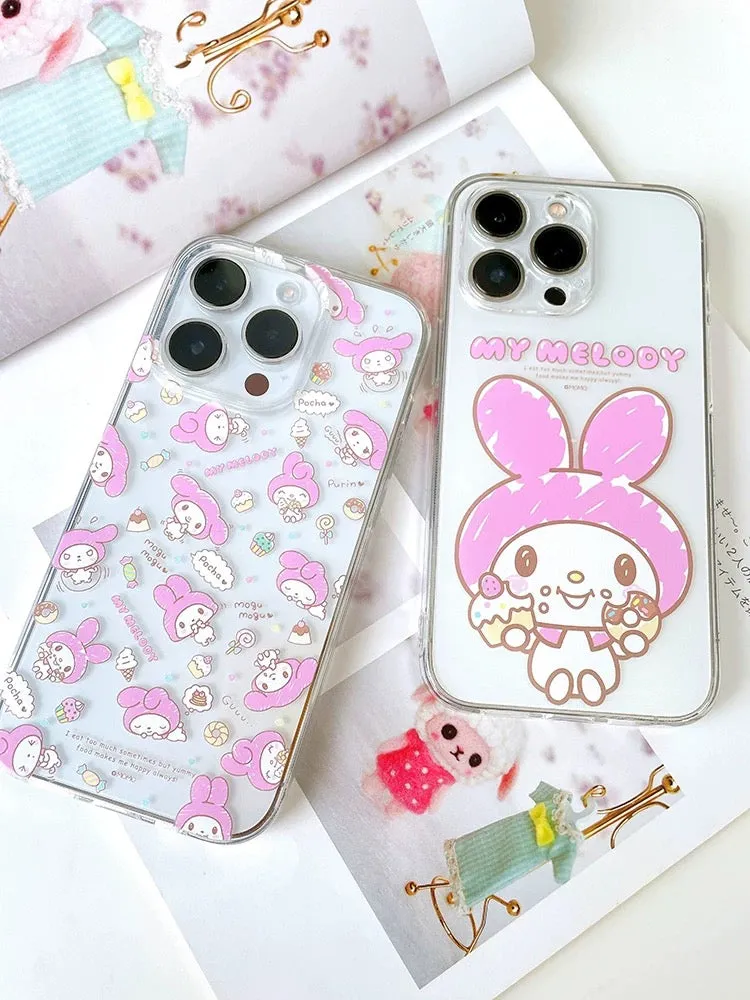 Japanese Cartoon My Melody |  Eating Foods - iPhone Case 12 13 14 15 Pro Promax