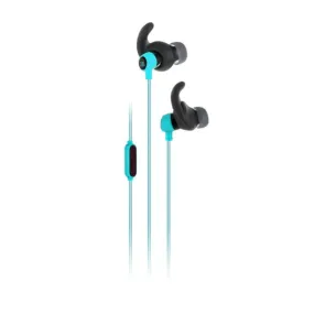 JBL light blue in-ear headphones