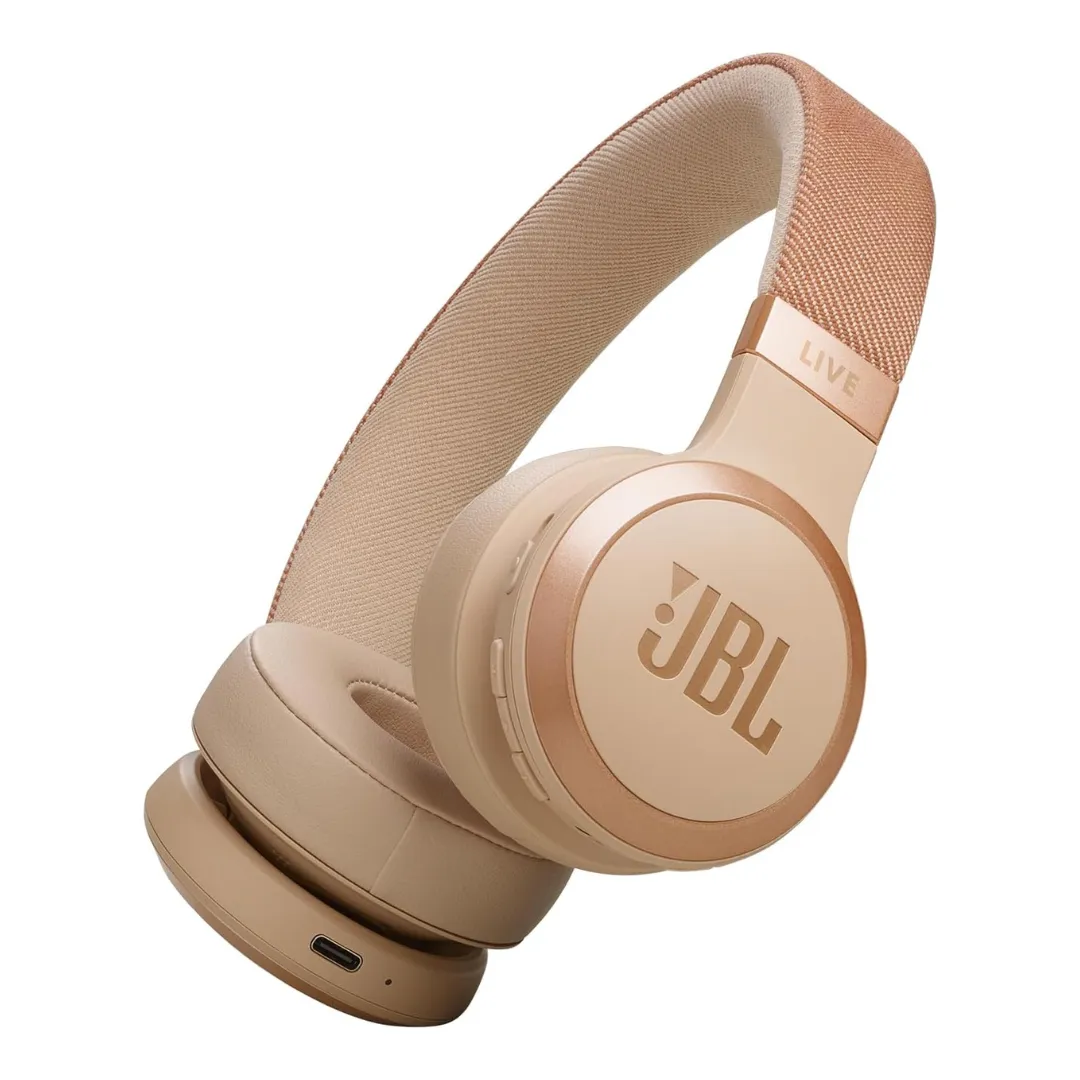 JBL Live 670NC Wireless On-Ear Noise Cancelling Headphones (Sandstone)