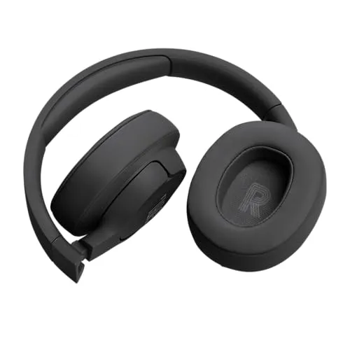 JBL Tune 720BT Wireless Over Ear Headphones with Mic, Pure Bass Sound, Upto 76 Hrs Playtime, Speedcharge, Dual Pairing, Customizable Bass with Headphones App, Lightweight, Bluetooth 5.3 (Black)