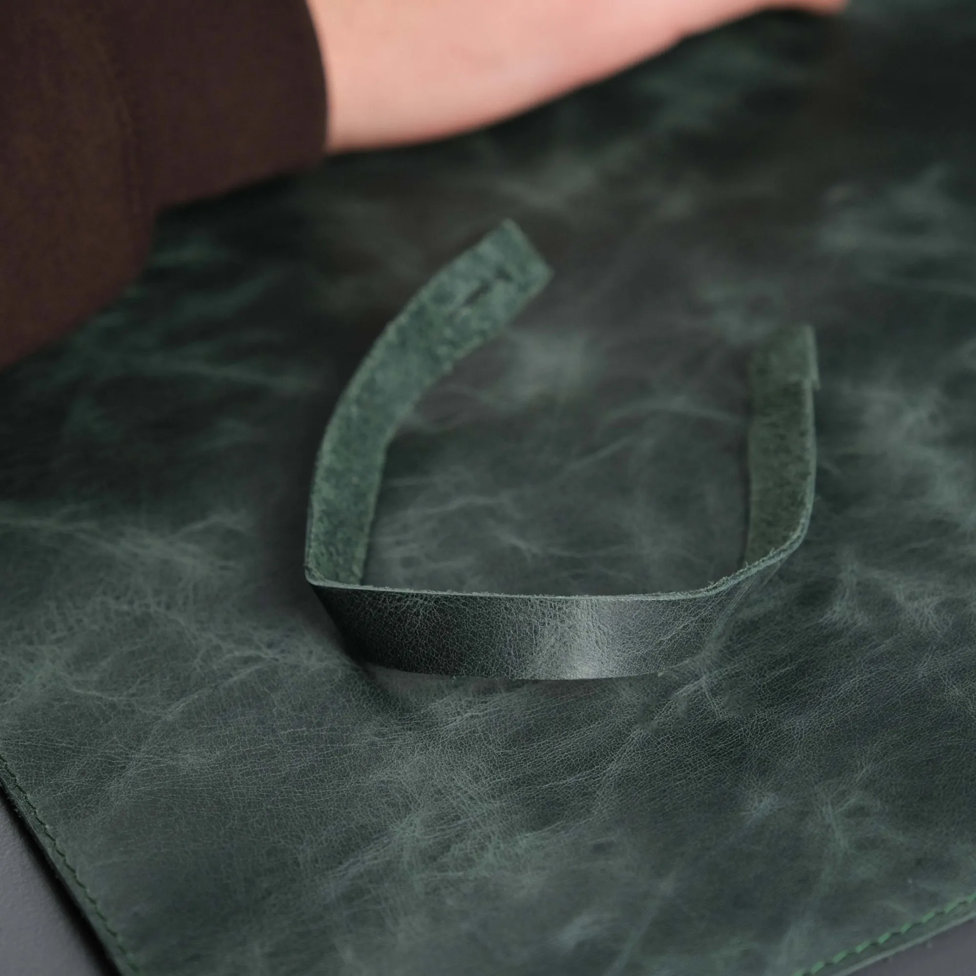 Jersey Dark Green Leather Desk Pad for Office and Home