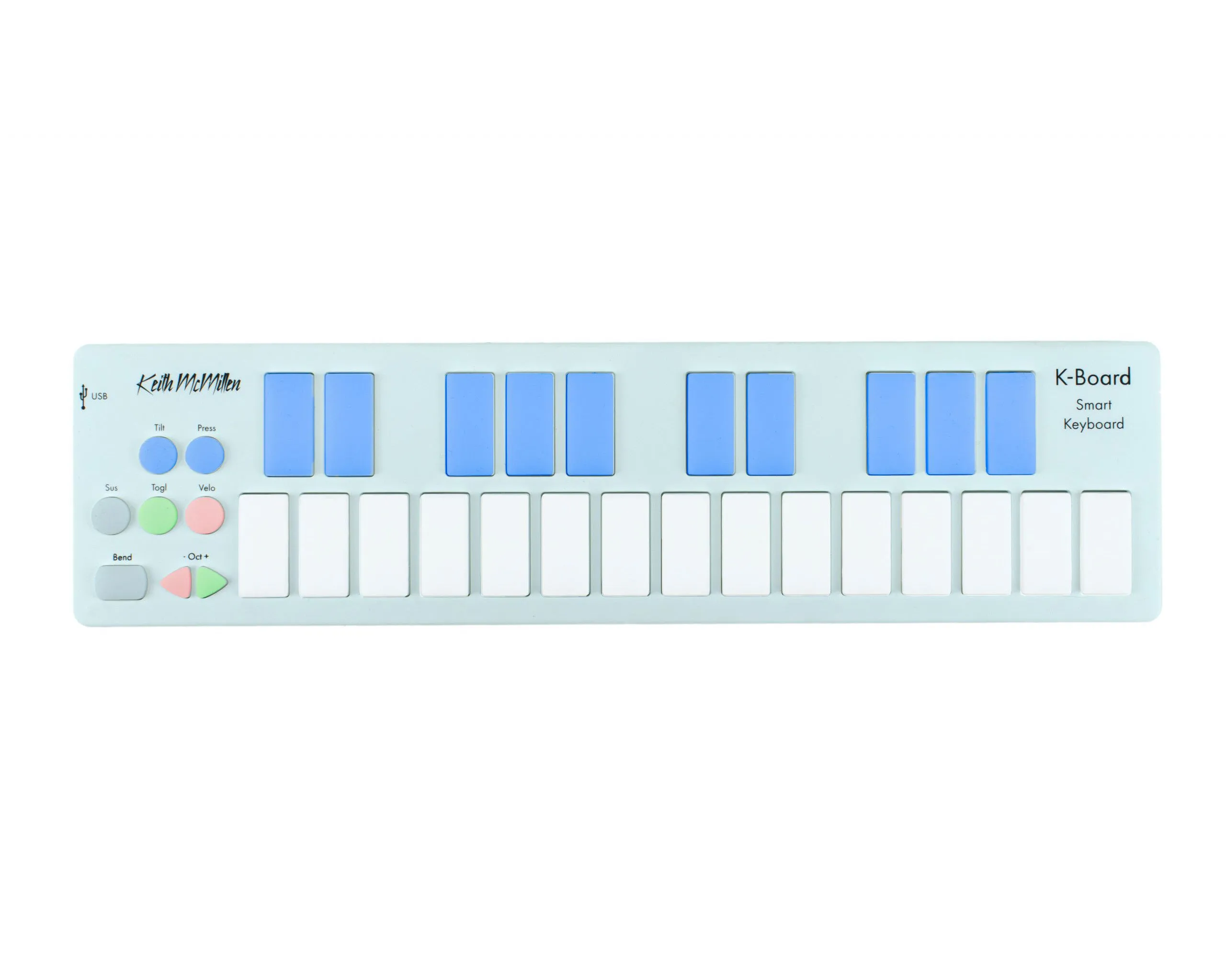 Keith McMillen Instruments K-Board-C Mini MPE MIDI Keyboard Controller - Snow