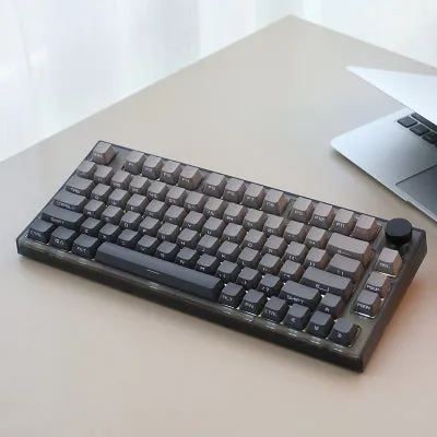 Keydous NJ80-AP Side Printed Black Transparent Mechanical Keyboard