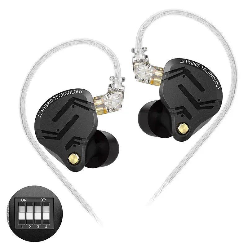 KZ ZS12 PRO X Metal Hybrid HiFi Bass In-Ear Monitors with 1DD 5BA for Music, Sport & Noise Isolation