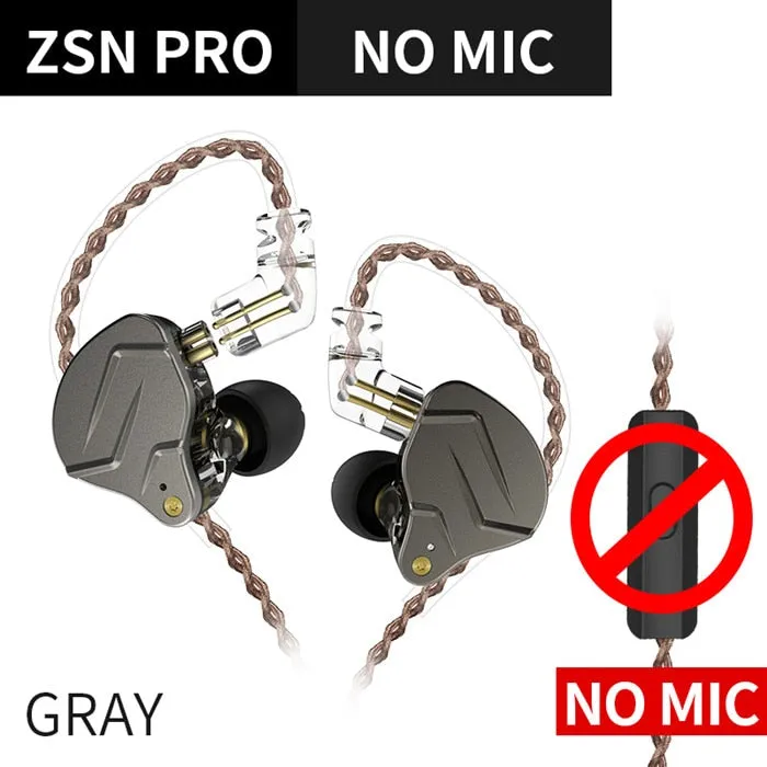 KZ ZSN Pro In Ear Earphones 1BA 1DD Hybrid technology HIFI Bass Metal Earbuds Headphones Sport Noise Cancelling Headset Monitor