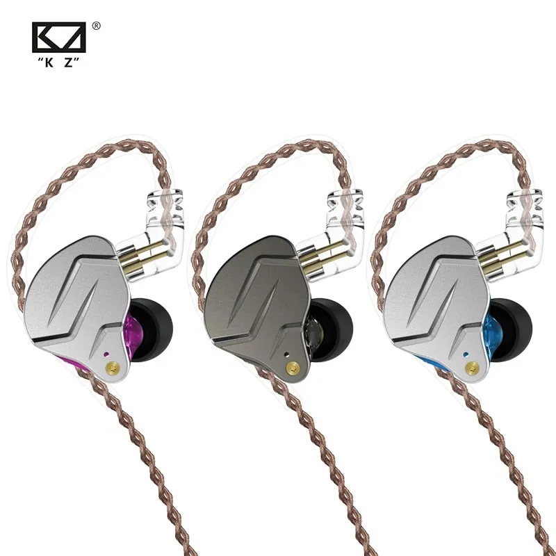 KZ ZSN Pro In Ear Earphones 1BA 1DD Hybrid technology HIFI Bass Metal Earbuds Headphones Sport Noise Cancelling Headset Monitor