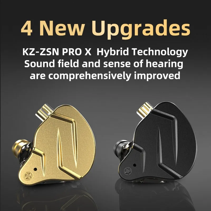 KZ ZSN Pro X Metal Earphones 1BA 1DD Hybrid Technology HIFI Bass Earbuds In Ear Monitor Headphone Sport Noise Cancelling Headset