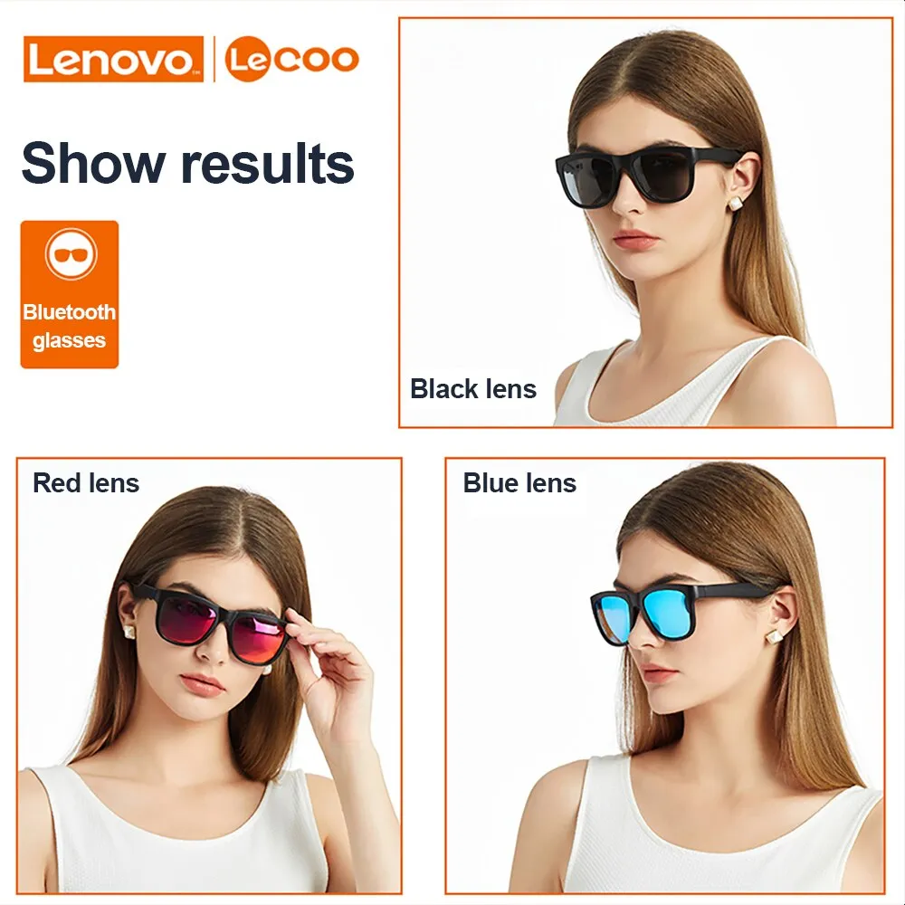 Lenovo Smart C8 Music Sunglasses Bluetooth 5.0 Headphone Smart Glasses