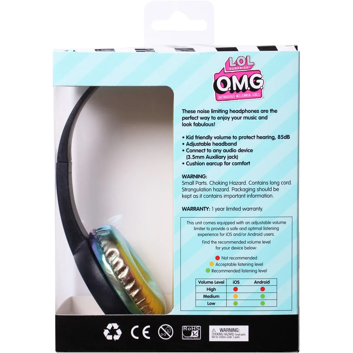 LOL OMG Kid Safe Headphones / Black