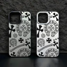 Luxurious All-encompassing Electroplating Chrome Hearts Phone Case For iPhone