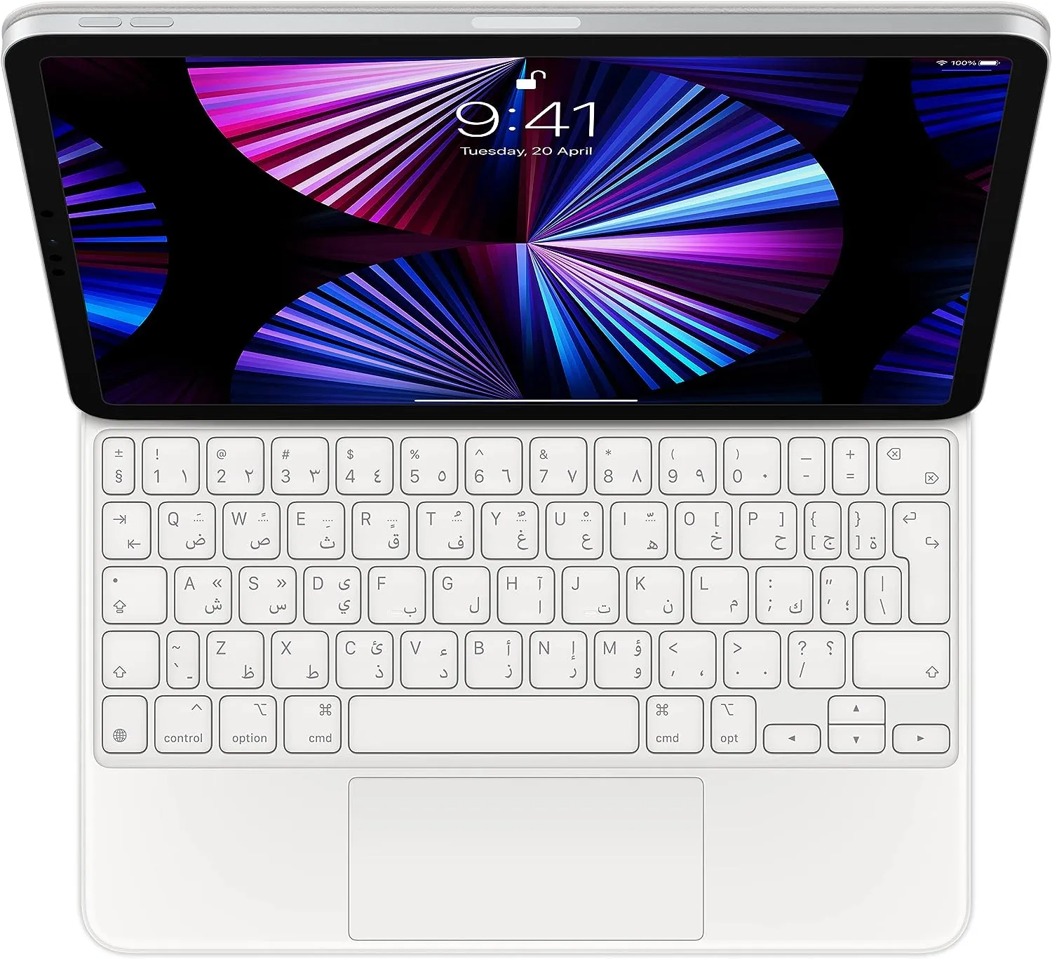 Magic Keyboard for iPad Pro 11-inch (4th generation) and iPad Air (5th generation) - Arabic - White