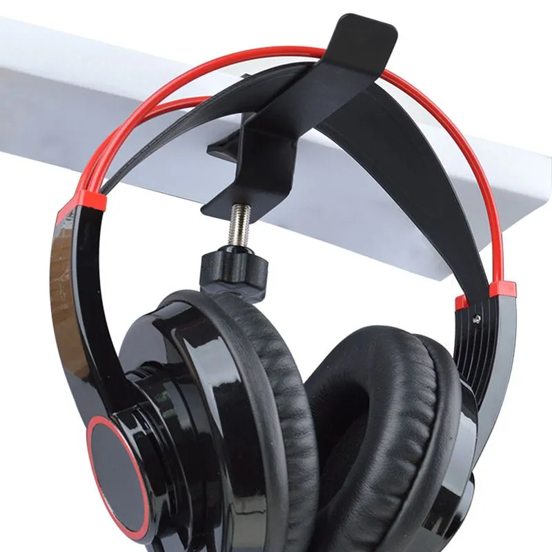 Metal Black headphone mount for office desk