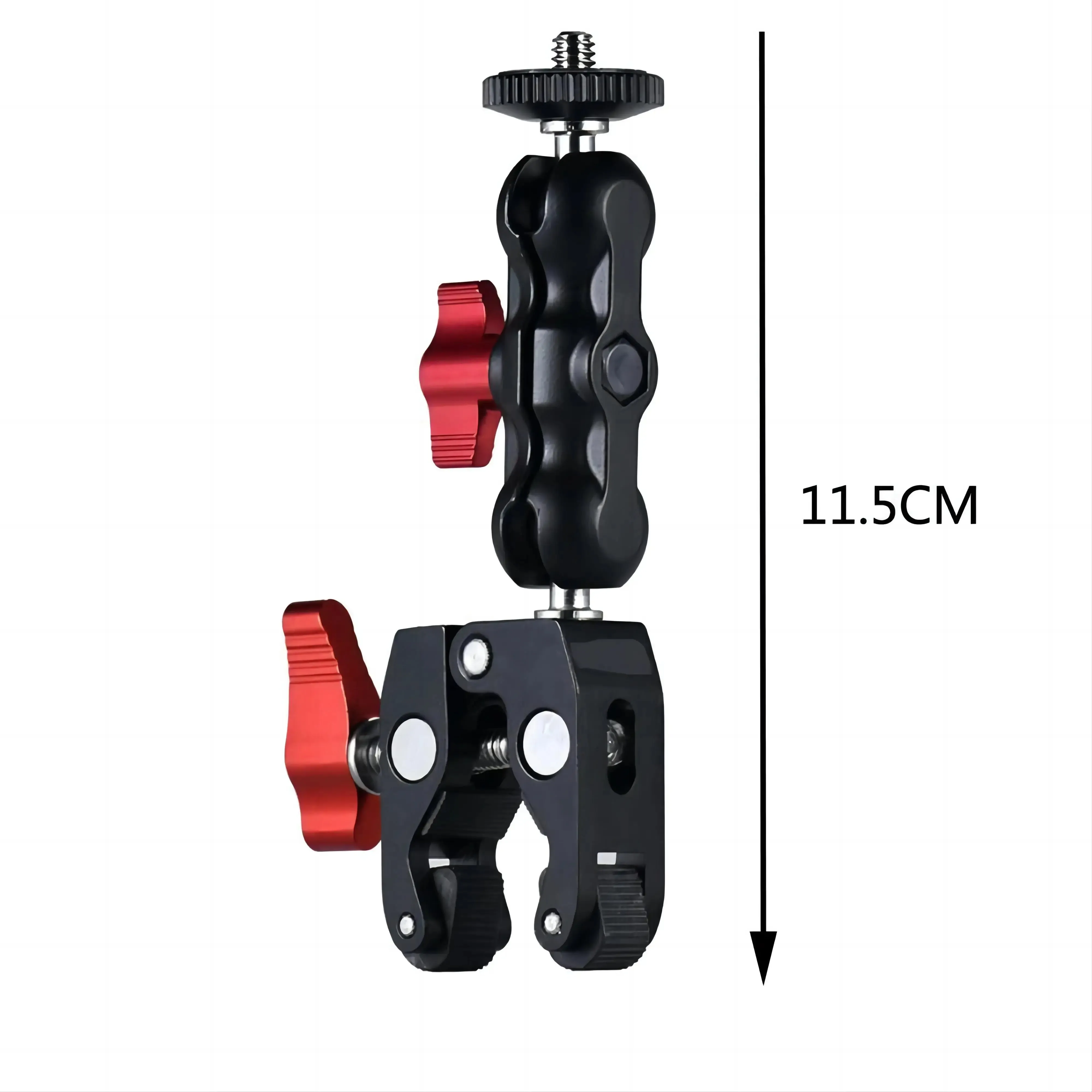 Metal Super Clamp with Double Ball Head Magic Arm for Phone, Camera, Monitor, LED Light, and Mic