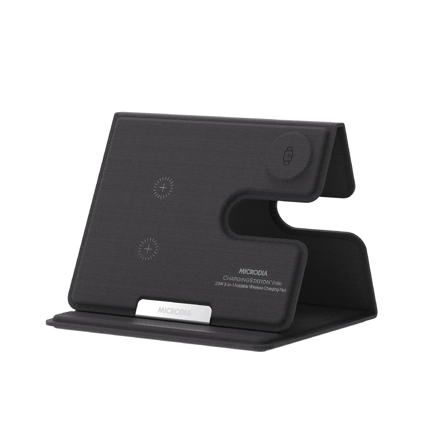 MICRODIA CHARGINGStation™ FOLIO, 23W 3-in-1 Portable Foldable Dual-Coil Wireless Charging Station