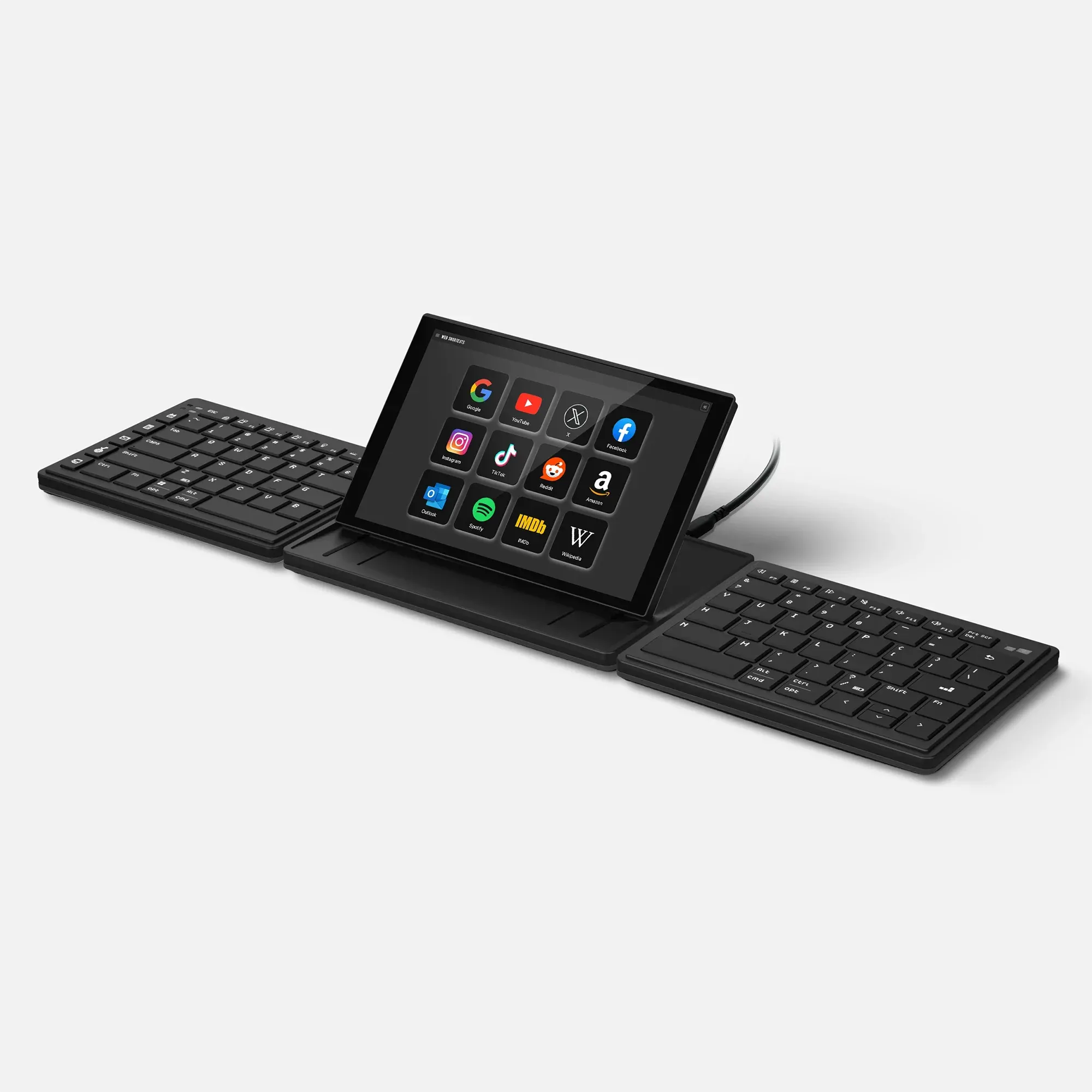 Mobile Pixels Tetra Split Keyboard with 8" Touch LCD