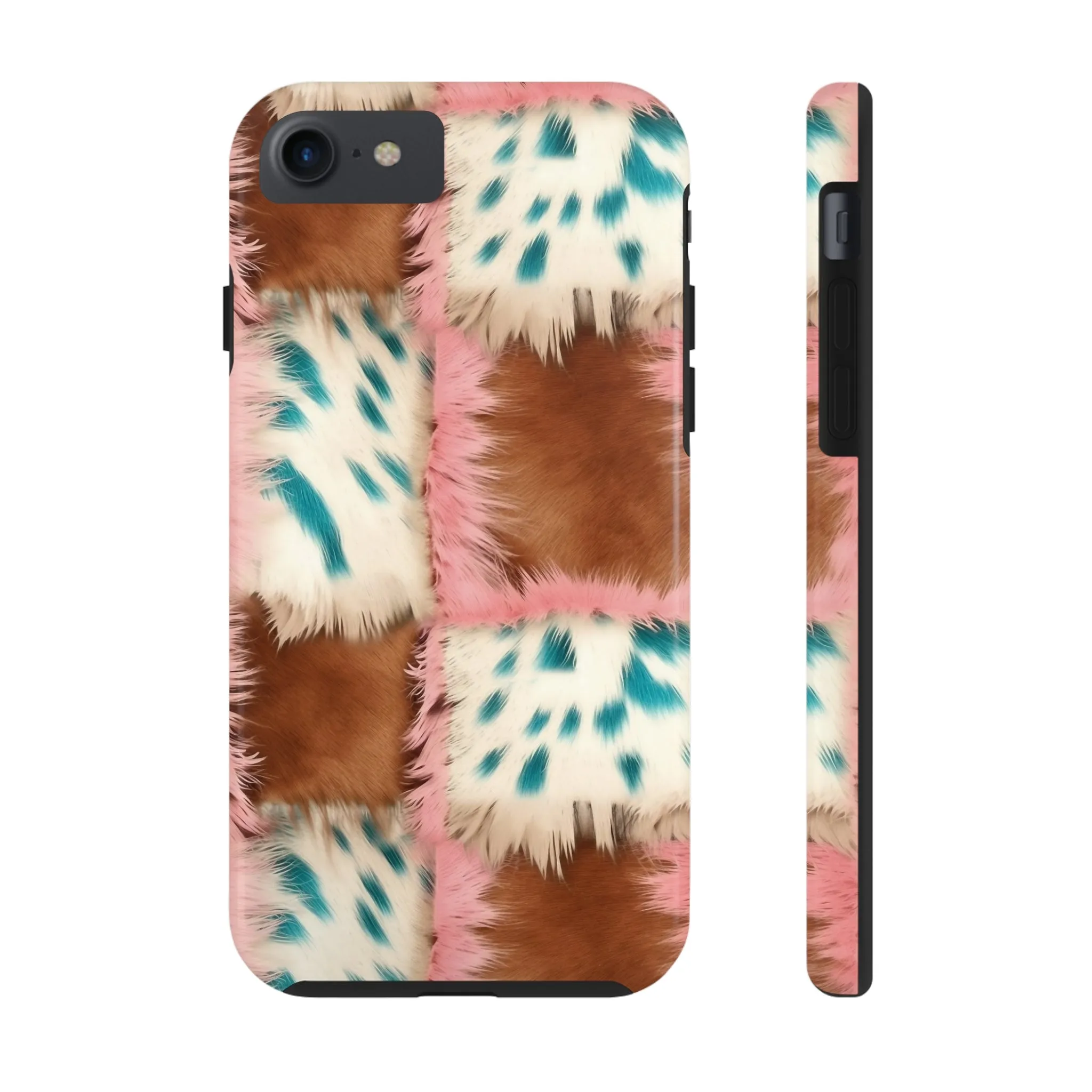 Modern Cowgirl Cowhide Design Pattern Print Tough Phone Case compatible with a large variety of phone models, Phone Case, Gift