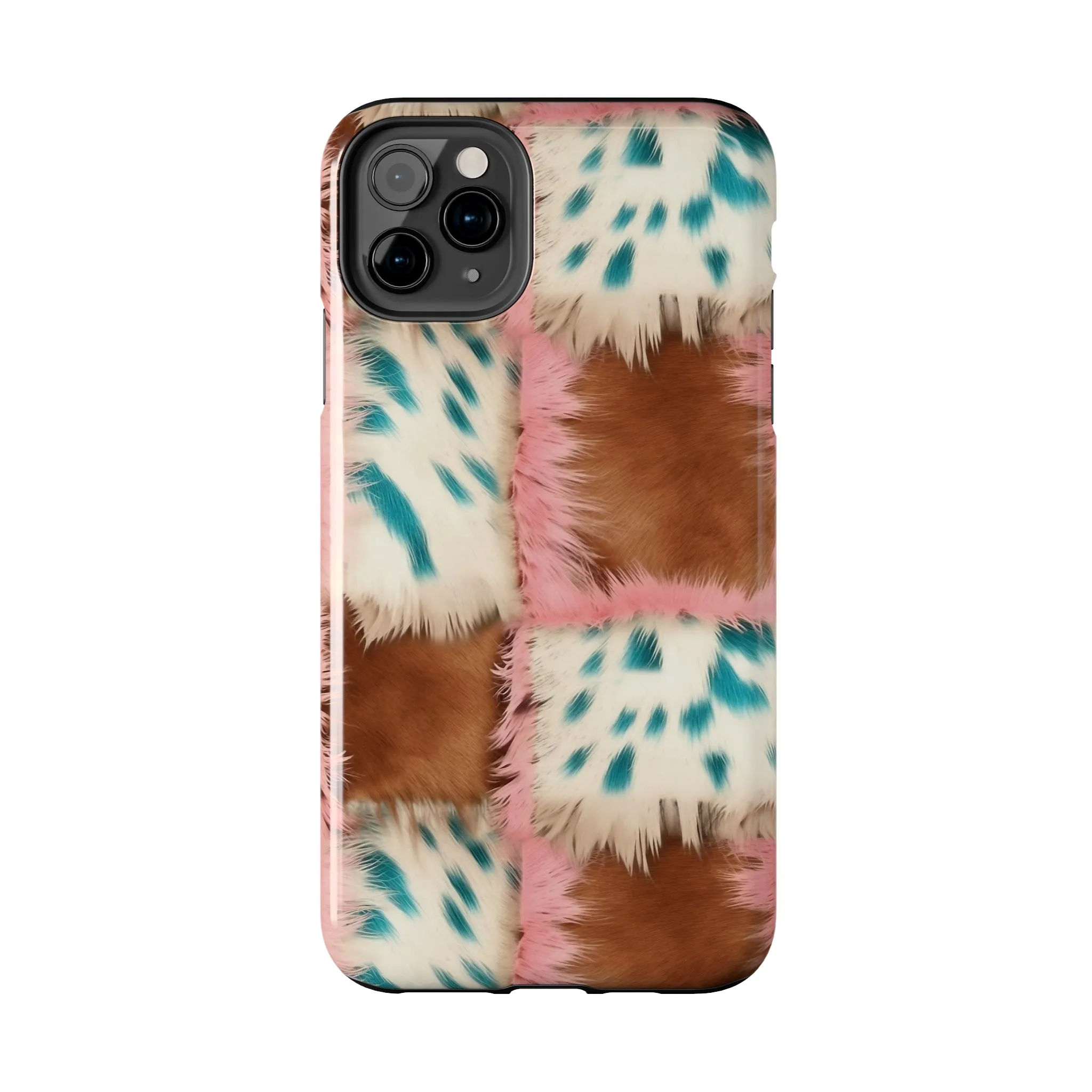 Modern Cowgirl Cowhide Design Pattern Print Tough Phone Case compatible with a large variety of phone models, Phone Case, Gift