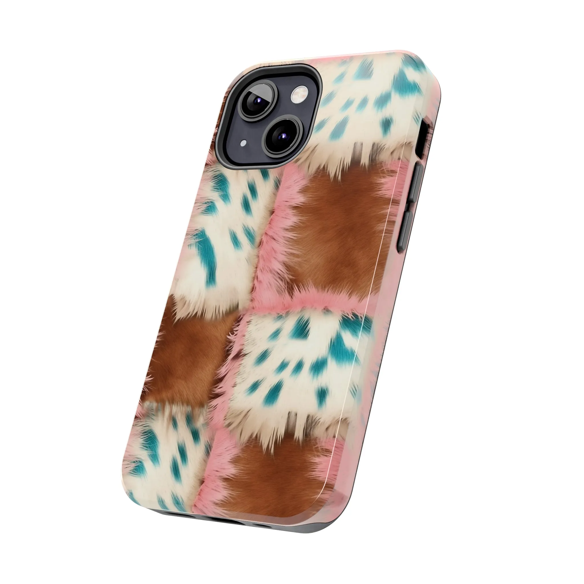 Modern Cowgirl Cowhide Design Pattern Print Tough Phone Case compatible with a large variety of phone models, Phone Case, Gift